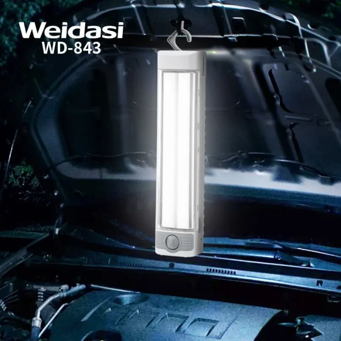 Weidasi WD 843 Şarjlı Profesyonel Acil Durum Lambası - 1000 Lümen Geniş Açı LED Aydınlatma (Kancalı ve Portatif) - Görsel 6